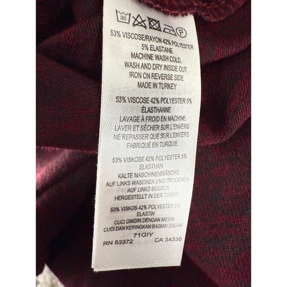 French Connection Size M Mock Neck Mini Shirt Dress Red Long Sleeve Pullover - Picture 7 of 8